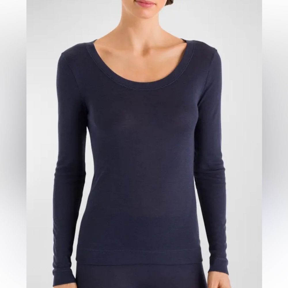 Norman Marcus Navy Long-Sleeve Cashmere Blend Sweater S